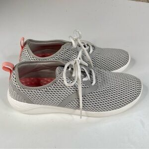 Crocs Womens Mesh Lace Up Sneakers Size 9
